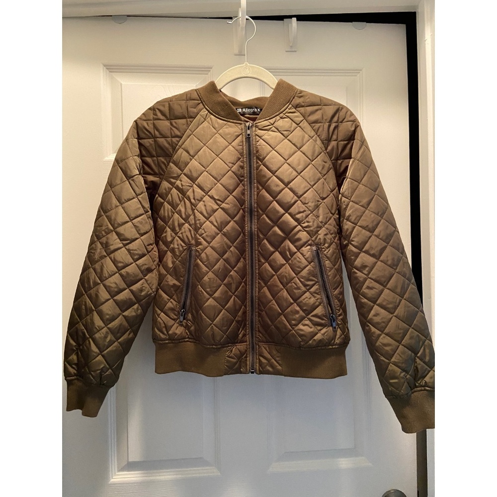 Quilted Army Green Bomber Jacket